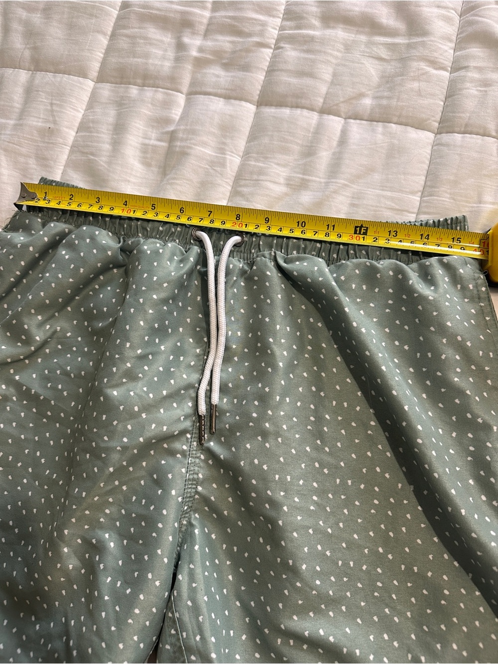 ALLFENIX Sage Green Printed Swim Trunks Mesh Lined Board Shorts Mens XL